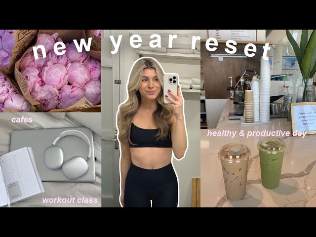new year reset | starting the new year strong! being productive at cafe, smoothie bowl + workout