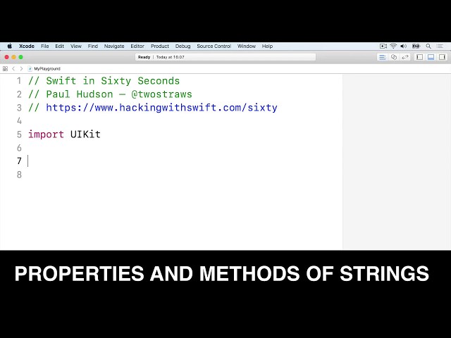 Properties and methods of strings – Swift in Sixty Seconds