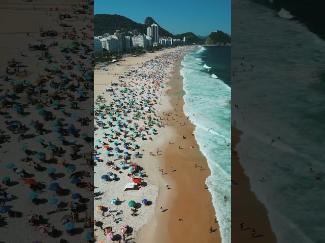 Copacabana Beach, Rio de Janeiro 😍  #copacabana #rio #beach #riodejaneiro #brazil #dji