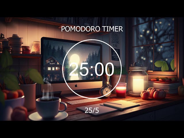 25/5 Study Music Pomodoro ~   Nature Sounds for Productivity ☔️Focus Station