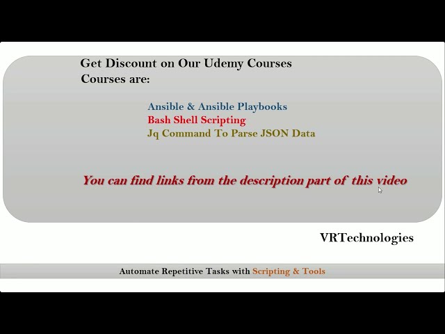 Scripting & Tools For Automation | VRTechnologies | NagendraP | Udemy Courses