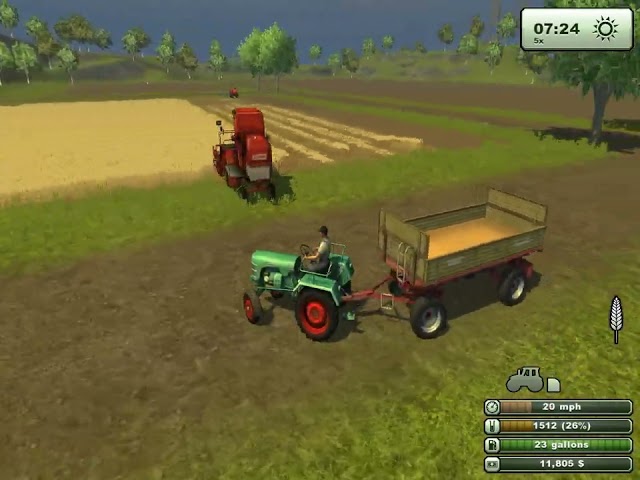 Farming Simulator I play on a collective farm, I harvest, look and learn how to