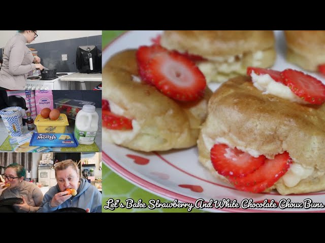 Let's Bake Strawberry And White Chocolate Choux Buns
