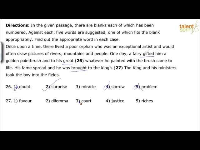 Cloze Test | Additional Example - 3 | Cloze Passage | Fill in the Blank | English | TalentSprint