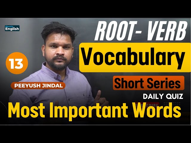 VSS-13 | Vocabulary Short Series by Peeyush Jindal✅English Most Repeated Vocabulary Competitive Exam