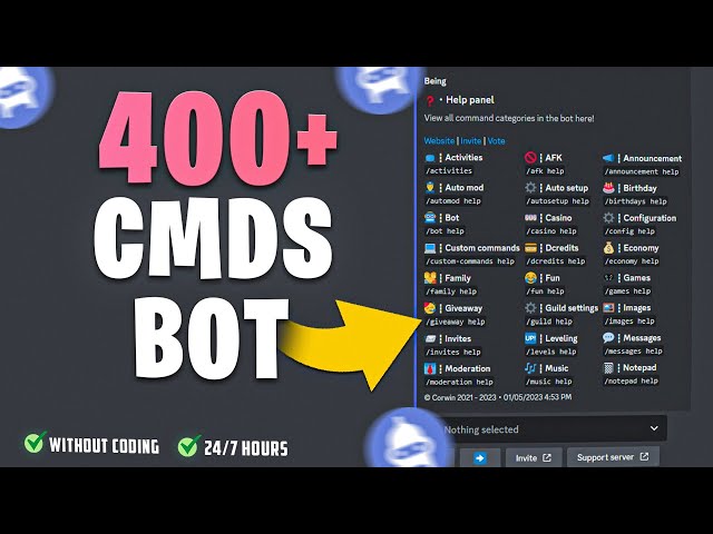 (OUTDATED) How To Make a Discord Bot Without Coding 24/7 Hours Online | 400+ Commands