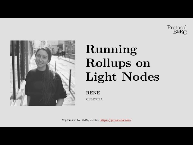 Protocol Berg Workshop: Rene, NashQ - Running rollups on light nodes