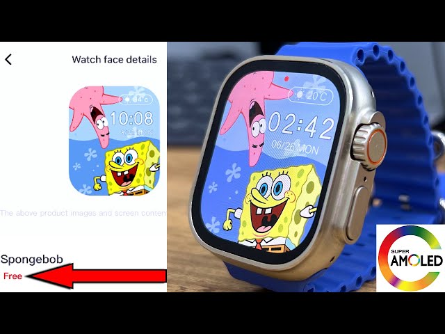 HK8 Pro Max Smartwatch - Free SpongeBob Watch Face