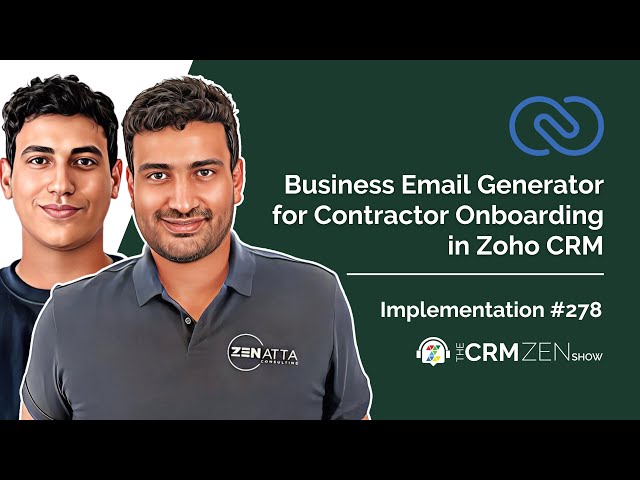 Business Email Generator for Contractor Onboarding in Zoho CRM