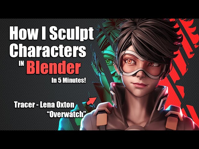 How I Sculpt a Character in 5 minutes - Tracer [Overwatch]