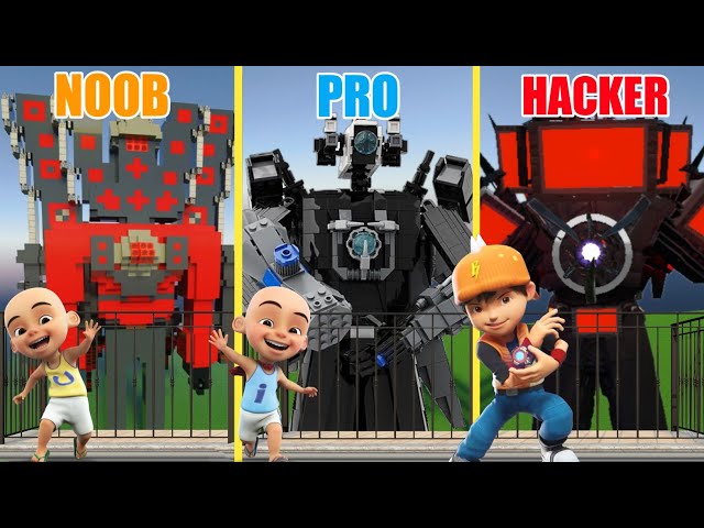 Minecraft Noob vs Pro vs Hacker : Boboiboy dan Upin Ipin Membuat Kandang Trio Titan Boss