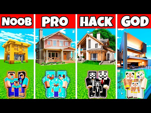 Resort New House Build Challenge - Noob vs Pro vs Hacker vs God
