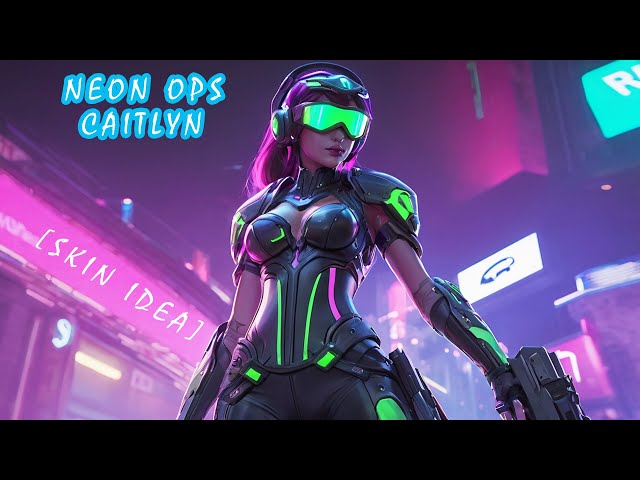 💫 Neon Ops Caitlyn 👩🏻‍✈️ [SKIN CONCEPT] [League of Legends]