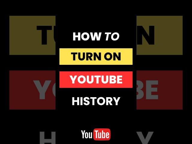 #howto Turn On YouTube History #youtubetips #guide