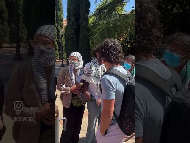 INSANE: UCLA Leftists BLOCK Jewish Person From Entering Campus