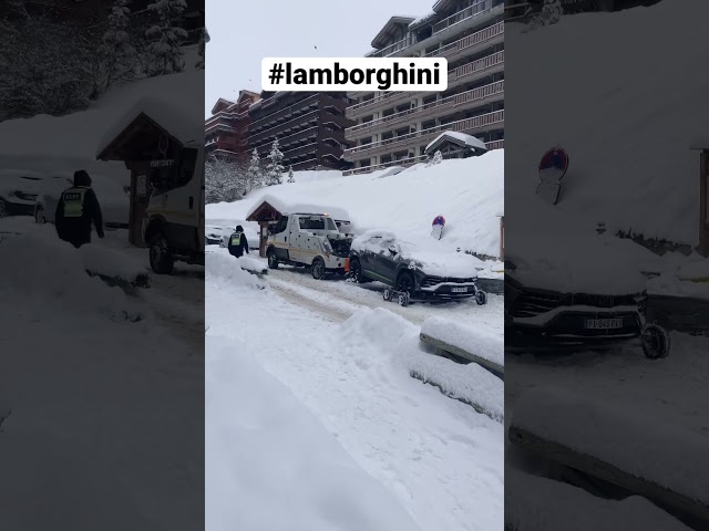Lamborghini Urus being towed for illegal parking in #courchevel