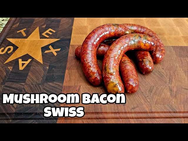 Mushroom Bacon Swiss Sausage - Smokin' Joe's Pit BBQ