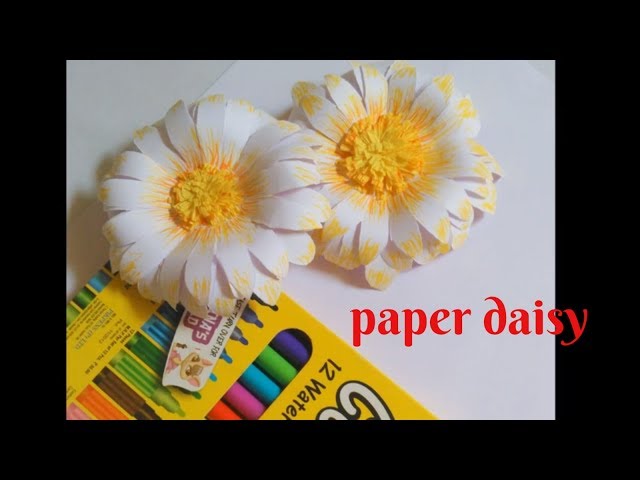 How to make paper daisy | wall decoration idea : #diy