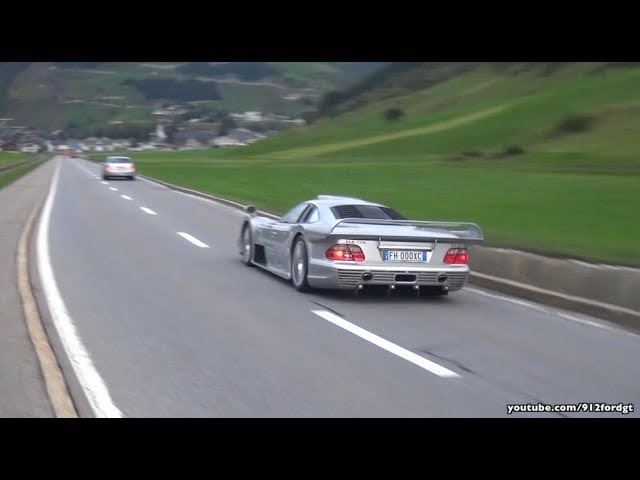 Mercedes CLK GTR AMG Acceleration Sound & Drag Race with 911 GT1!