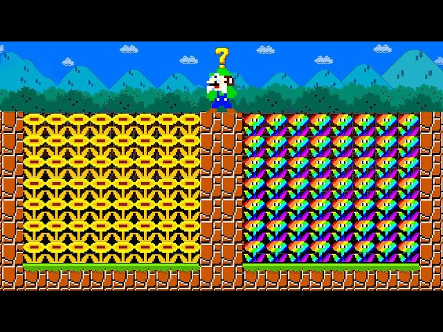 If Mario Collect 999 Golden - Rainbow Flower tried to beat Super Mario Bros | ADN MARIO FUN