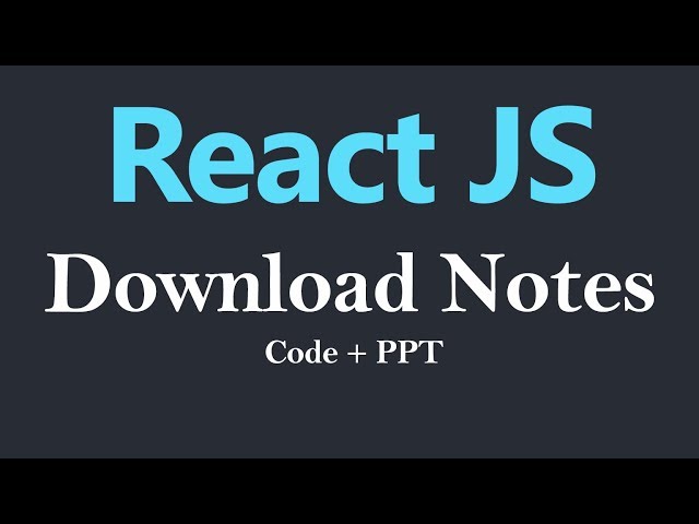 Download React JS Notes