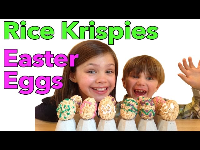 Rice Krispies Easter Egg Treats with a Chocolate Surprise!