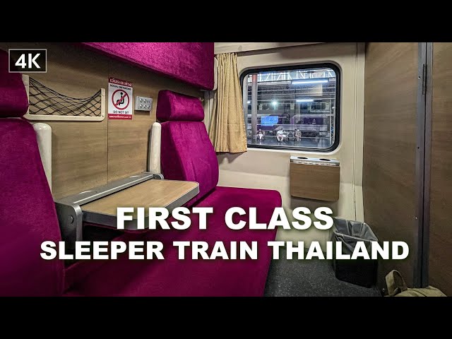 【4K】First class overnight train Bangkok to Chiang Mai, Thailand