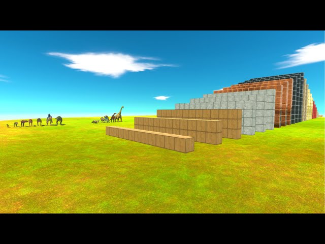Carnivore & Herbivore Race Through Block Walls  -  Animal Revolt Battle Simulator