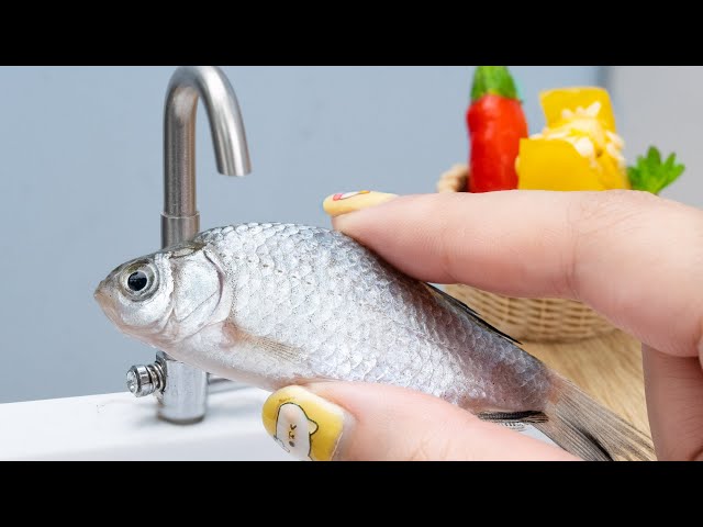 Delicious Miniature Crucian carp cooked with pineapple | Best of Mini Food By Yummy Bakery Cooking