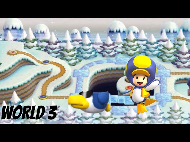 New Super Mario Bros. Wii - World 3 Walkthrough (3 Player)