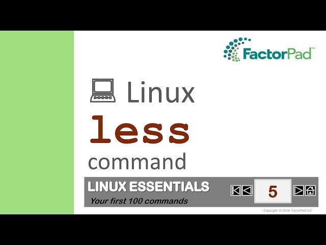 Linux less command summary with examples