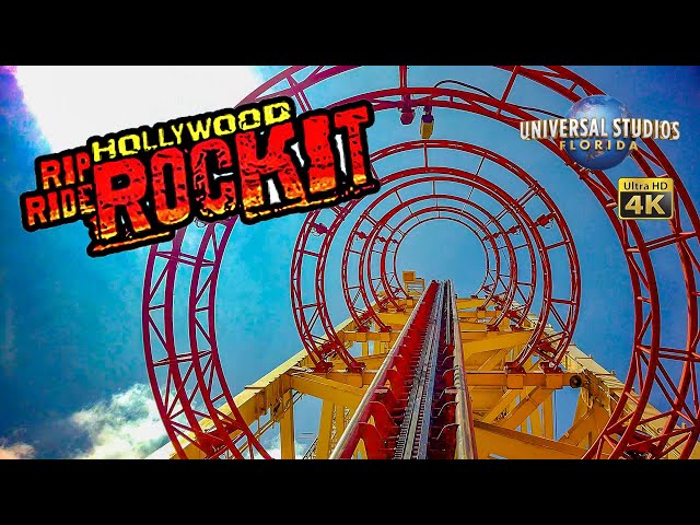 2024 Hollywood Rip Ride Rockit Roller Coaster On Ride Front Seat 4K POV Universal Studios Florida