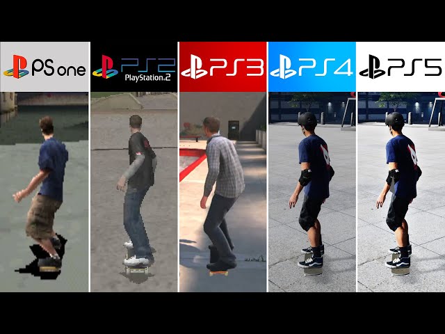 PS5 vs PS4 vs PS3 vs PS2 vs PS1 | Tony Hawk's Pro Skater
