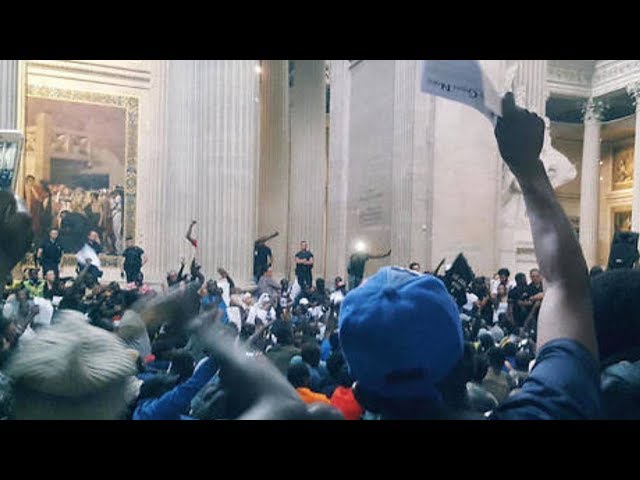 Hundreds of Illegal Immigrants OCCUPY Paris Pantheon in 'Black Vests' Protest!!!
