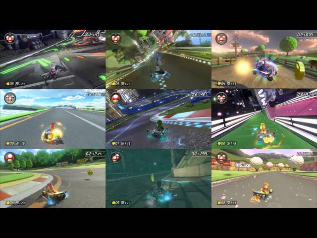 Mario Kart 8 DLC - All 9 Yoshi Colors Gameplay Footage (Nintendo Wii U)