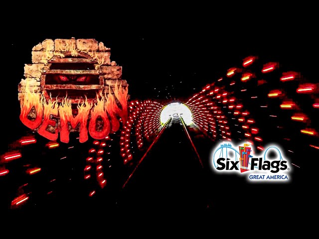 2019 Demon Roller Coaster On Ride Front Seat HD POV Six Flags Great America