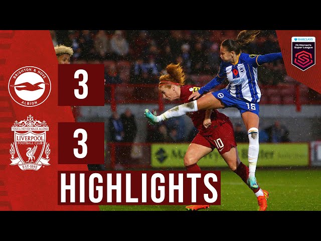 HIGHLIGHTS: Brighton 3-3 Liverpool FC Women | Furness heads in late equaliser