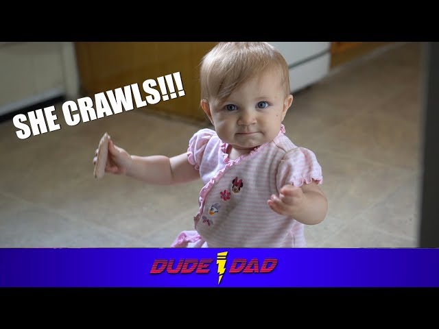 Cute baby girl learned to army crawl!