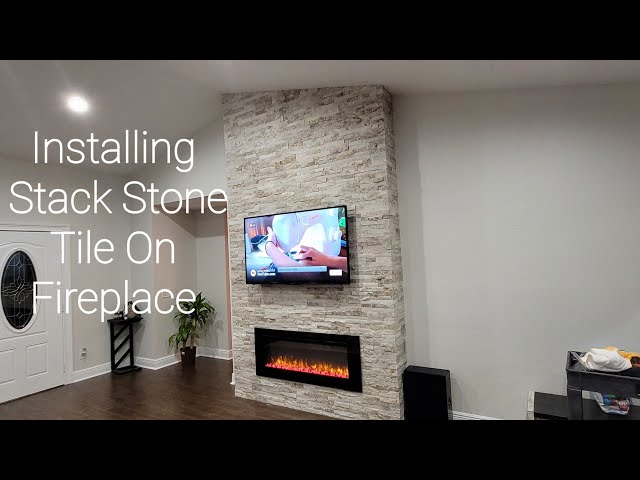 How To Install Stack Stone Tile On Fireplace(Cement Board, Stack Stone & Fireplace Installation)