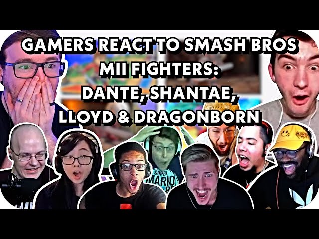 Gamers React To Smash Bros Mii Fighters: Dante, Shantae, Lloyd & Dragonborn (Compilation)