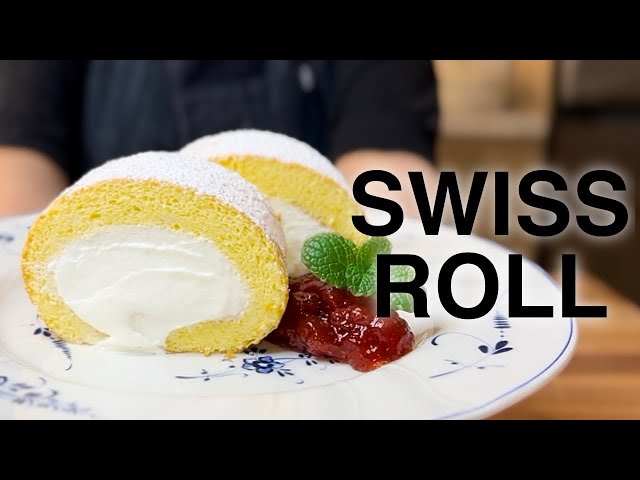 Swiss Roll Cake | Vanilla Cake Rolled With Whipped Cream!