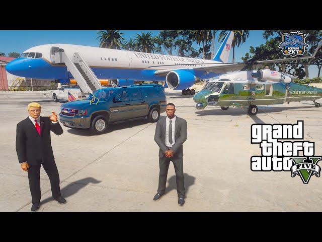 President Trump Visits Cayo Perico With Air Force One & Secret Service in GTA 5