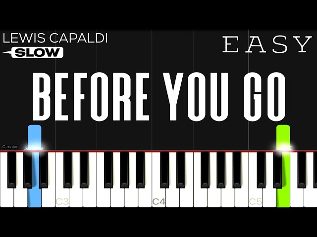 Lewis Capaldi - Before You Go | SLOW EASY Piano Tutorial