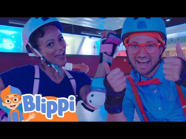 Blippi & Meekah - Moonlight Rollerway | Kids Cartoons | Party Playtime!