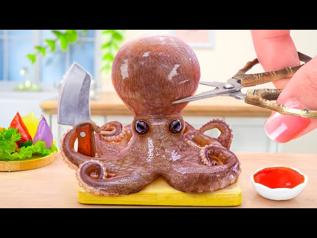 Tasty Miniature Steamed Octopus Recipe Idea 🐙 Most Satisfying Seafood Cooking by Mini Yummy