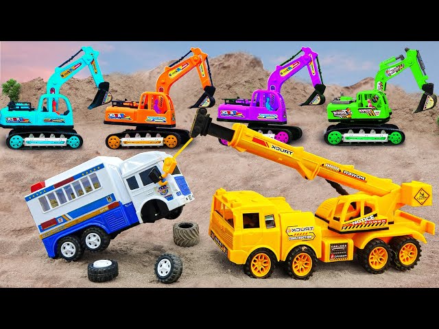 Bridge Construction Vehicles Concrete, Road Roller, Fire Truck,Train,Transporting Cars #5