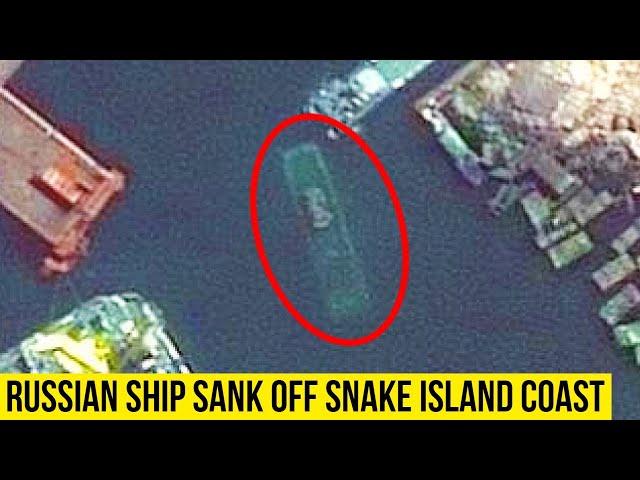 Russian 25-meter ship sank off the coast of Snake Island.