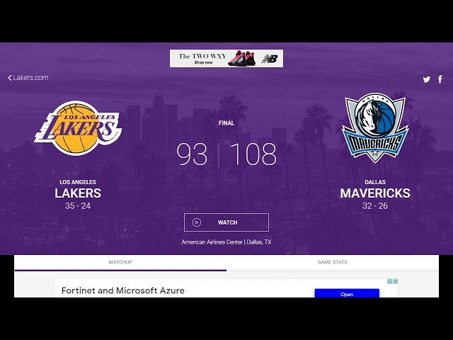 Los Angeles Lakers vs Dallas Mavericks Scoreboard - LIVE