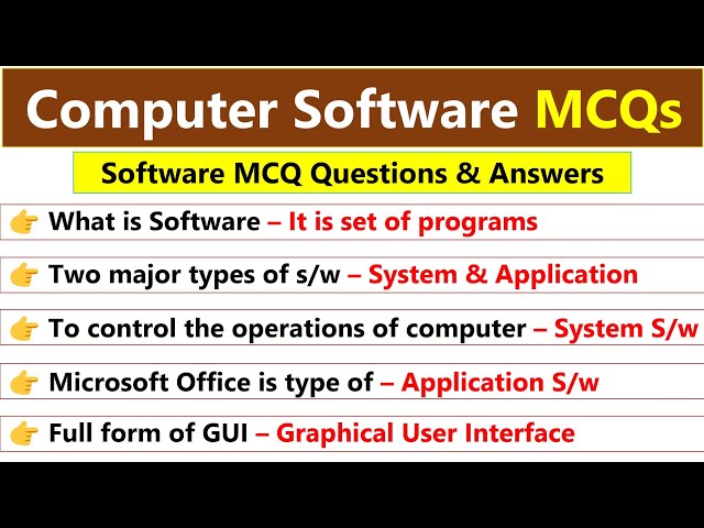 MCQ on Computer Software | Computer Fundamental MCQ