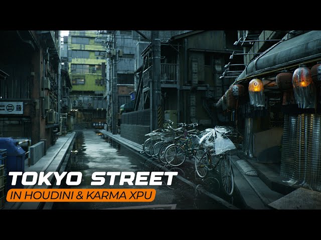 Realistic Tokyo Street In Houdini & Karma XPU | Advanced Scene Setup and Shading